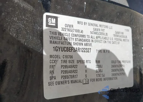 2010 Cadillac Escalade Luxury from USA, damaged, VIN 1GYUCBEF3AR122327